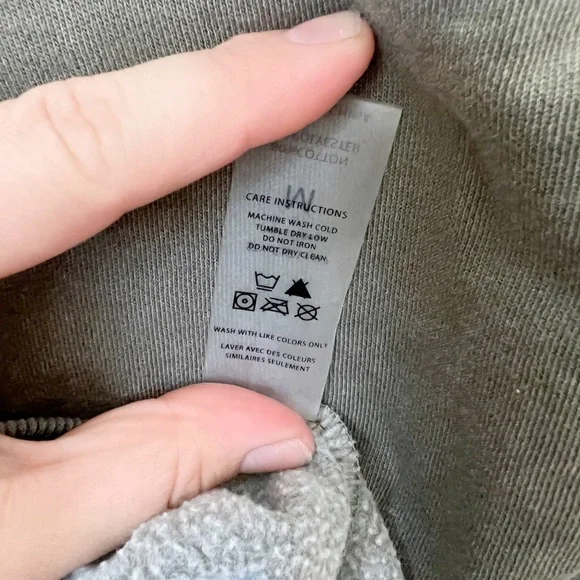 Mono B Gray Off Shoulder Faded Athleisure Sweatshirt Size Medium - Picture 8 of 10